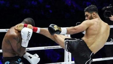 Photo of فيديو..البطل المغربي حميشة يسقط منافسه الجزائري بالضربة القاضية في الجولة الأولى