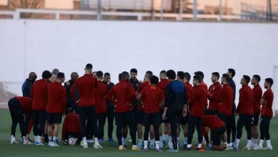Photo of صور.. الأهلي يجري أول حصة تدريبية في المغرب
